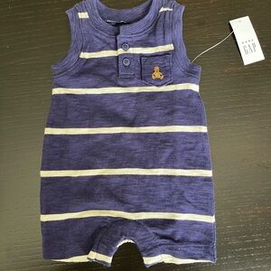GAP blue and Cream Striped baby One Piece